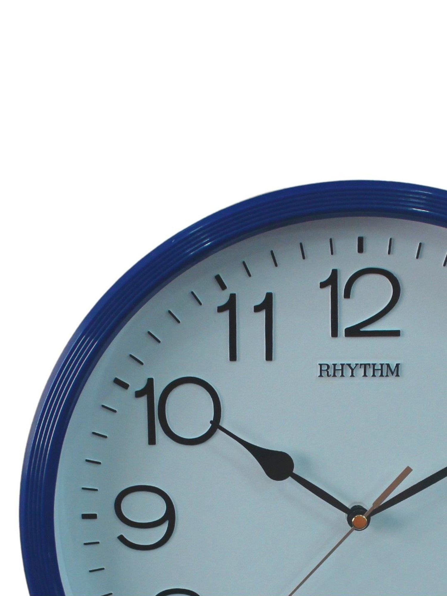 RHYTHM Elegant Round Blue Plastic Wall Clock