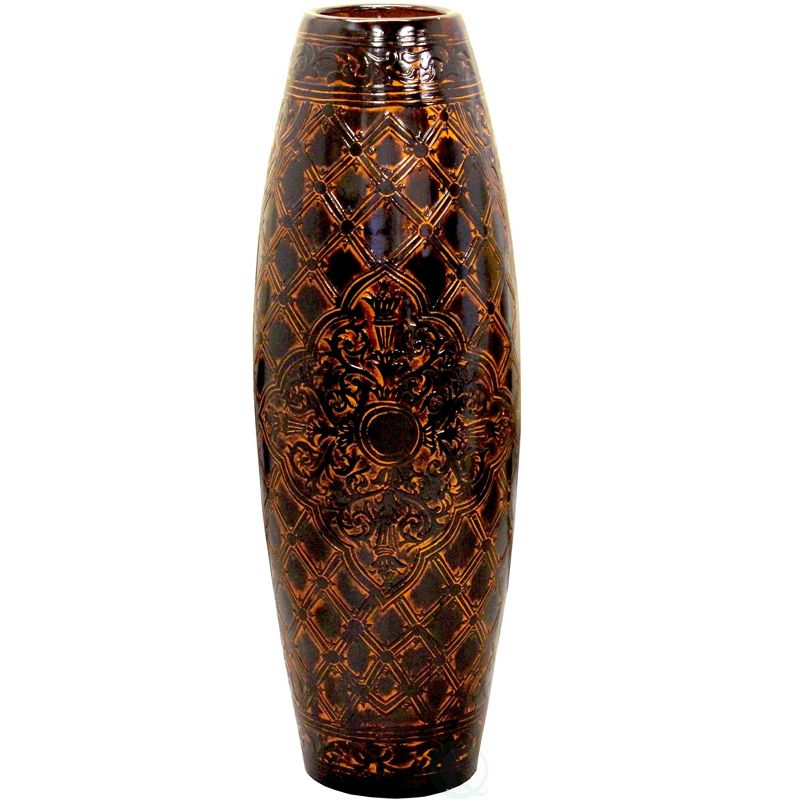 Uniquewise Antique Style Brown Floor Vase, 36 Inch Tall