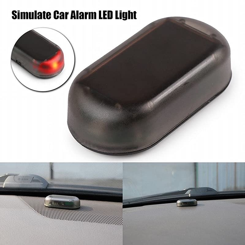 Solar Power Simulated Car Alarm LED Light AntiTheft Warning Lights Flashing Security Lamp Red