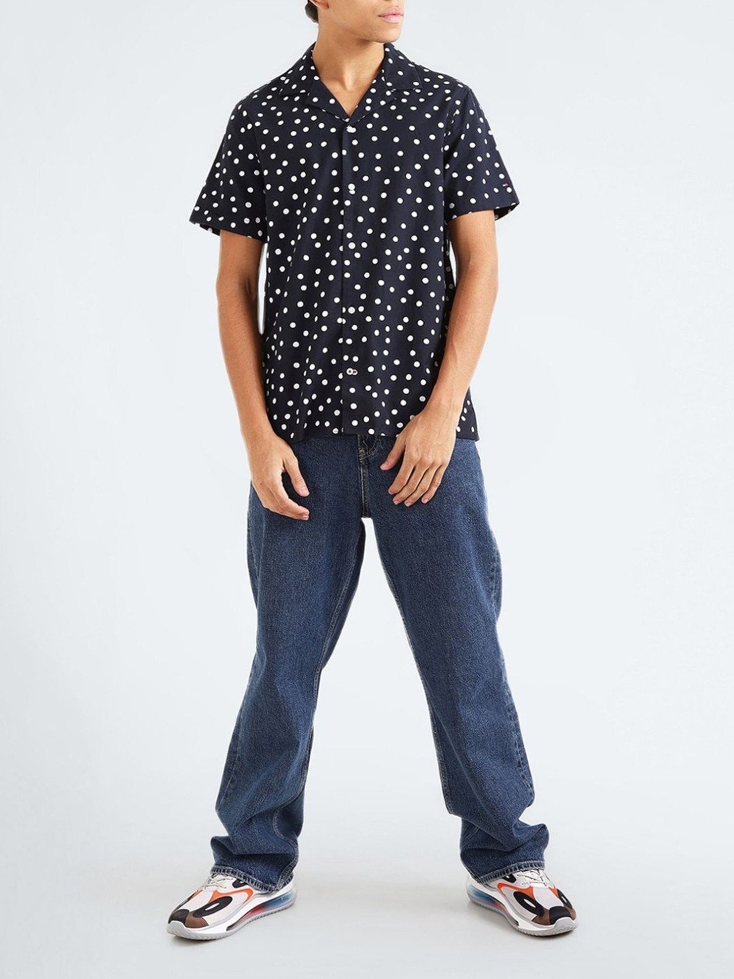 Kuons Avenue Cobalt Blue Slim Fit Denim Shirt