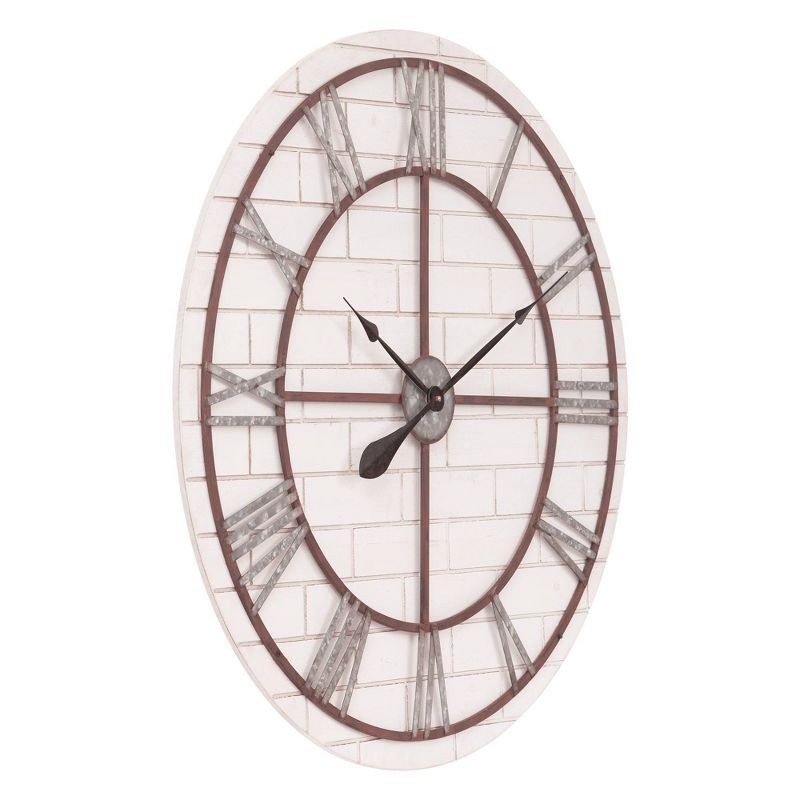 20" Metal Cut Out Roman Numeral Wall Clock Black - Patton Wall Decor