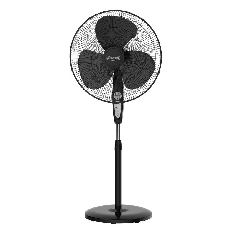 Climature 18" Oscillating Stand Portable Fan With Remote Control Black