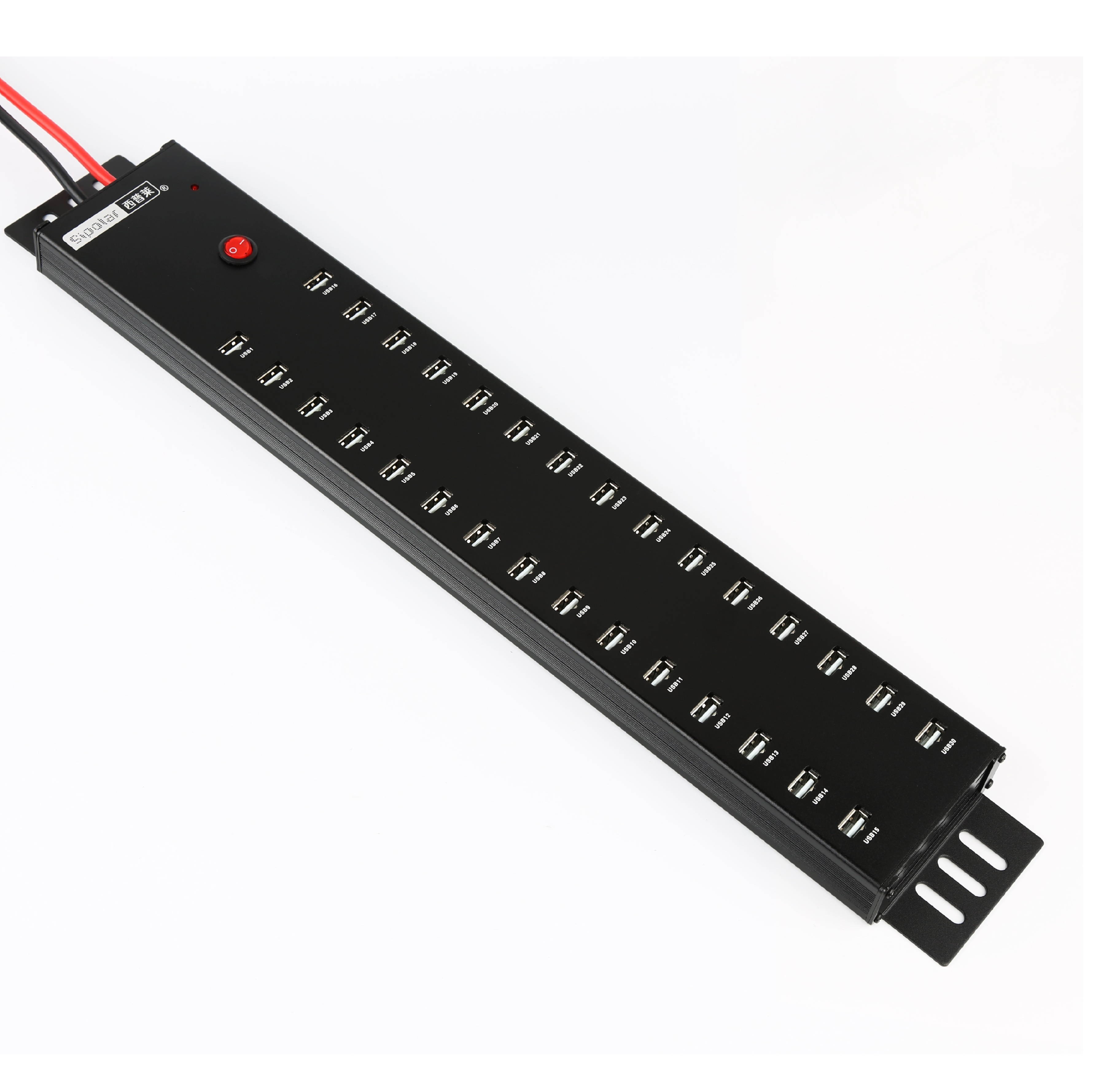 Sipolar Industrial 30 port 300W powered USB 2.0 data and syncs charging station hubs quick charger max 2.1A each port for ipad iphone tablets Charging box/Cart/Cabinet a-812