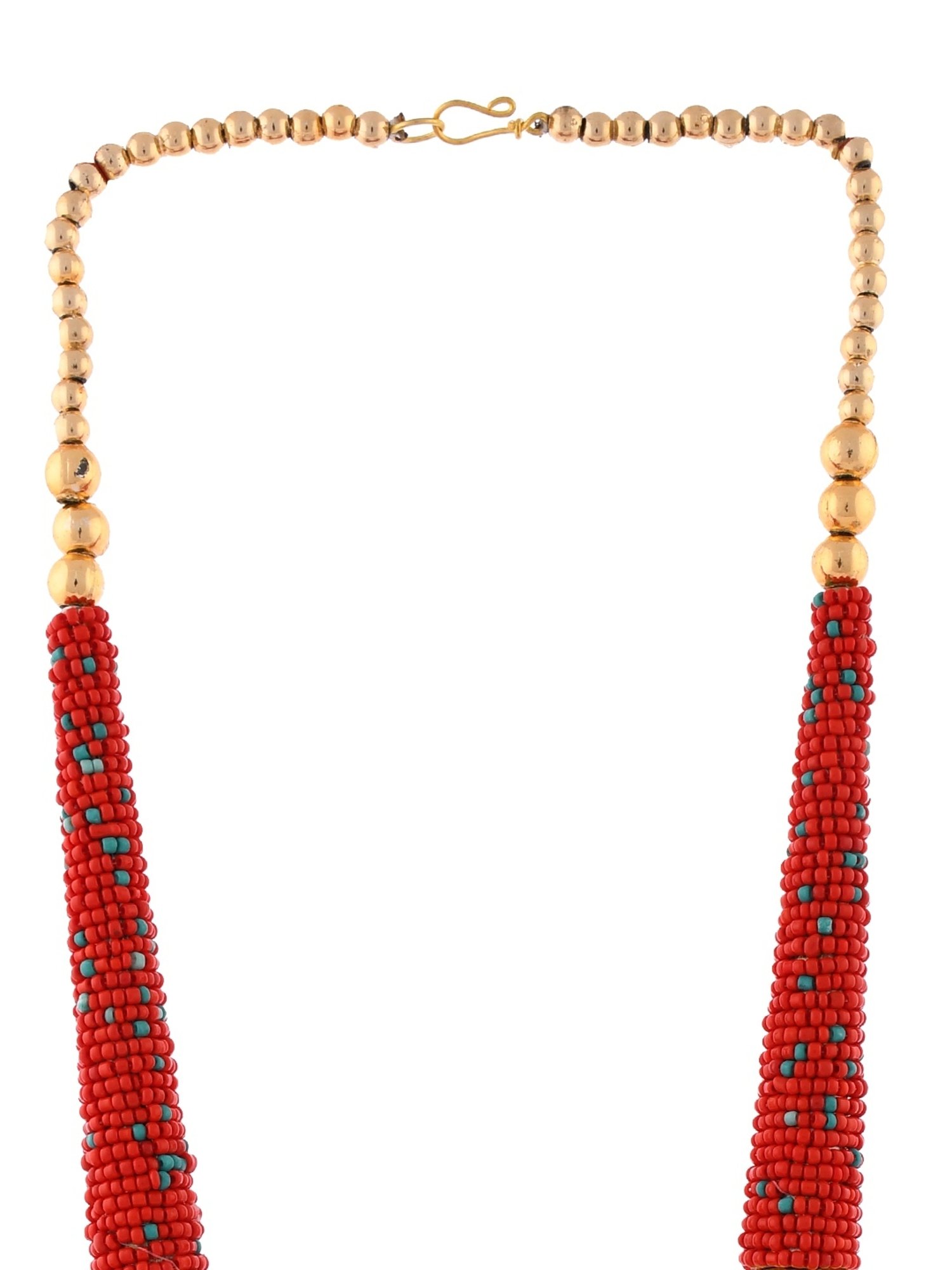 Imli Street Red Long Beaded Handcrafted Necklace