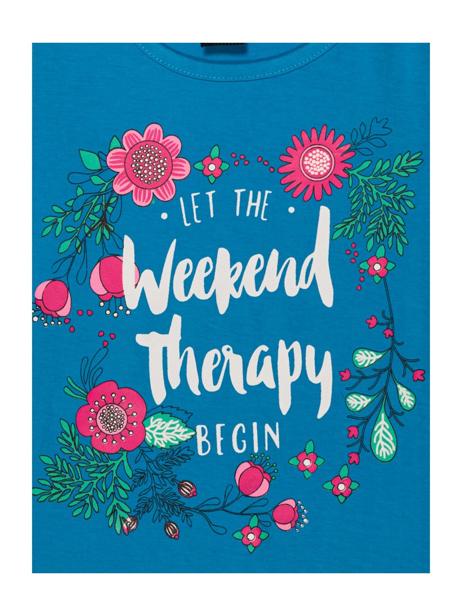 Todd N Teen Kids Blue Cotton Graphic Print T-Shirt & Pants