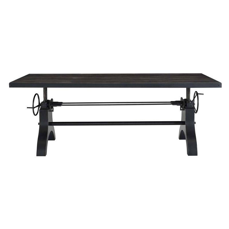 96" Genuine Crank Height Adjustable Rectangle Dining and Conference Table Black - Modway