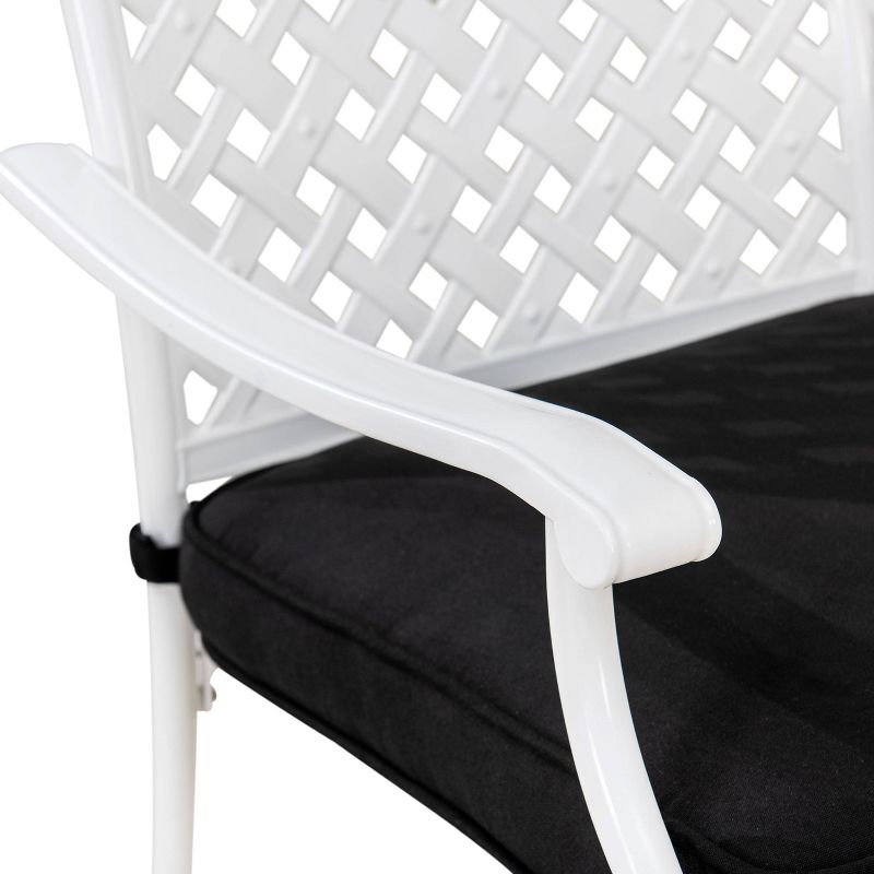 Kupperswick 5pc Steel Outdoor Patio Dining Set with Removable Cushions and Umbrella White - Sunjoy