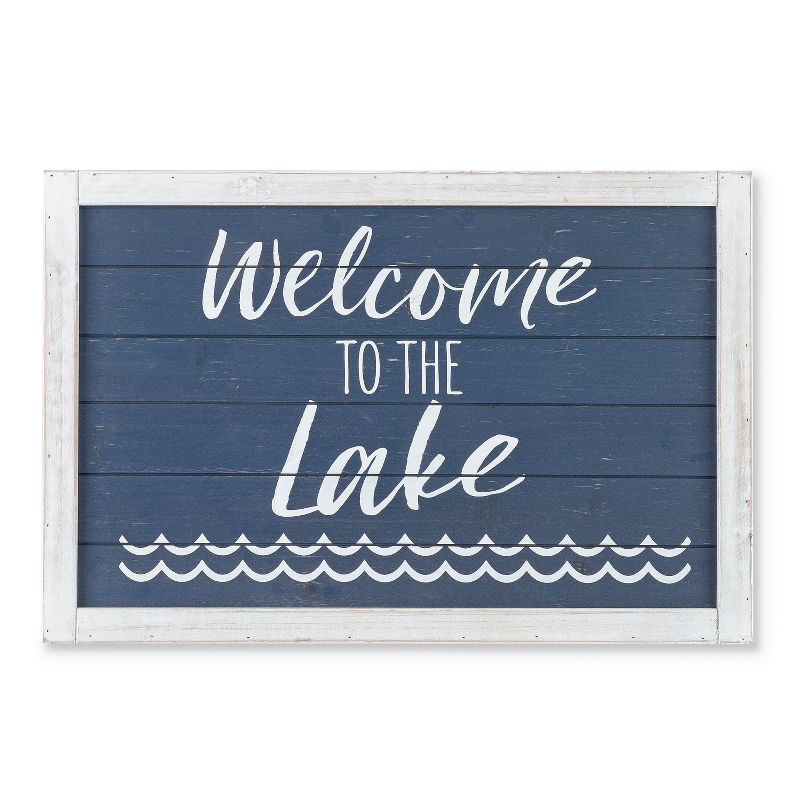 Lone Elm Studios Set of 2 23.63-inch Long Wooden Lake Themed Signs