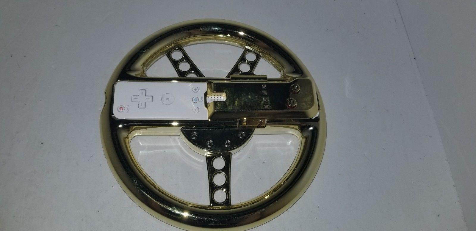 Loose Nintendo Wii Racing Wheel Gold For Nintendo Wii Wii U Remote Not Included