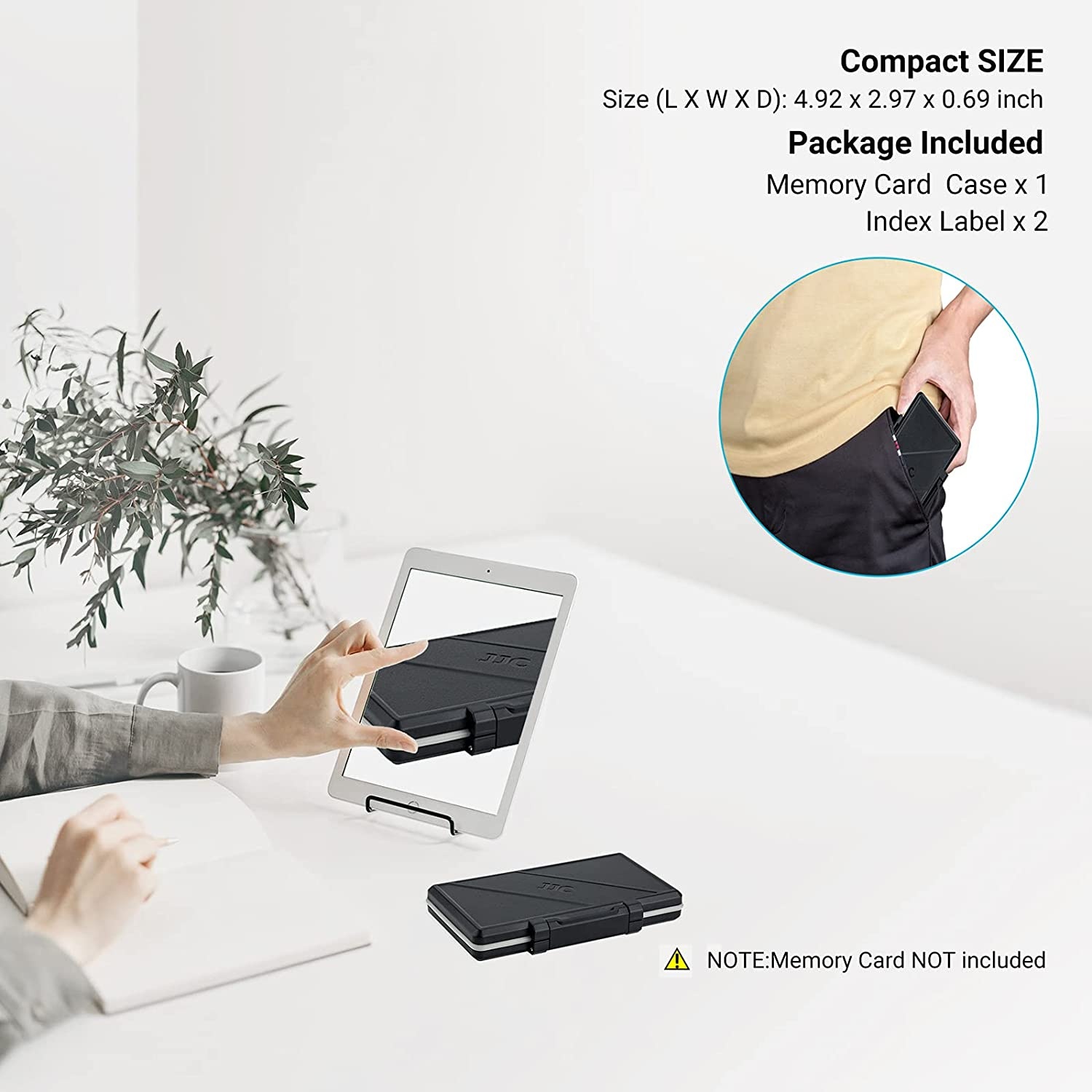 30 Slots Micro SD Card Case with Index Label, Water Resistant & Shockproof Micro SD Card Holder, Compact MicroSDHC / MicroSDXC / Micro SD Card Organizer Storage