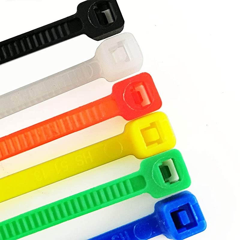 Multi Color Zip Ties Small Self Locking Nylon Ties Assorted 6 Colors GreenYellow Black White Blue Red 4 Inch for CraftsBulk 600 Pack