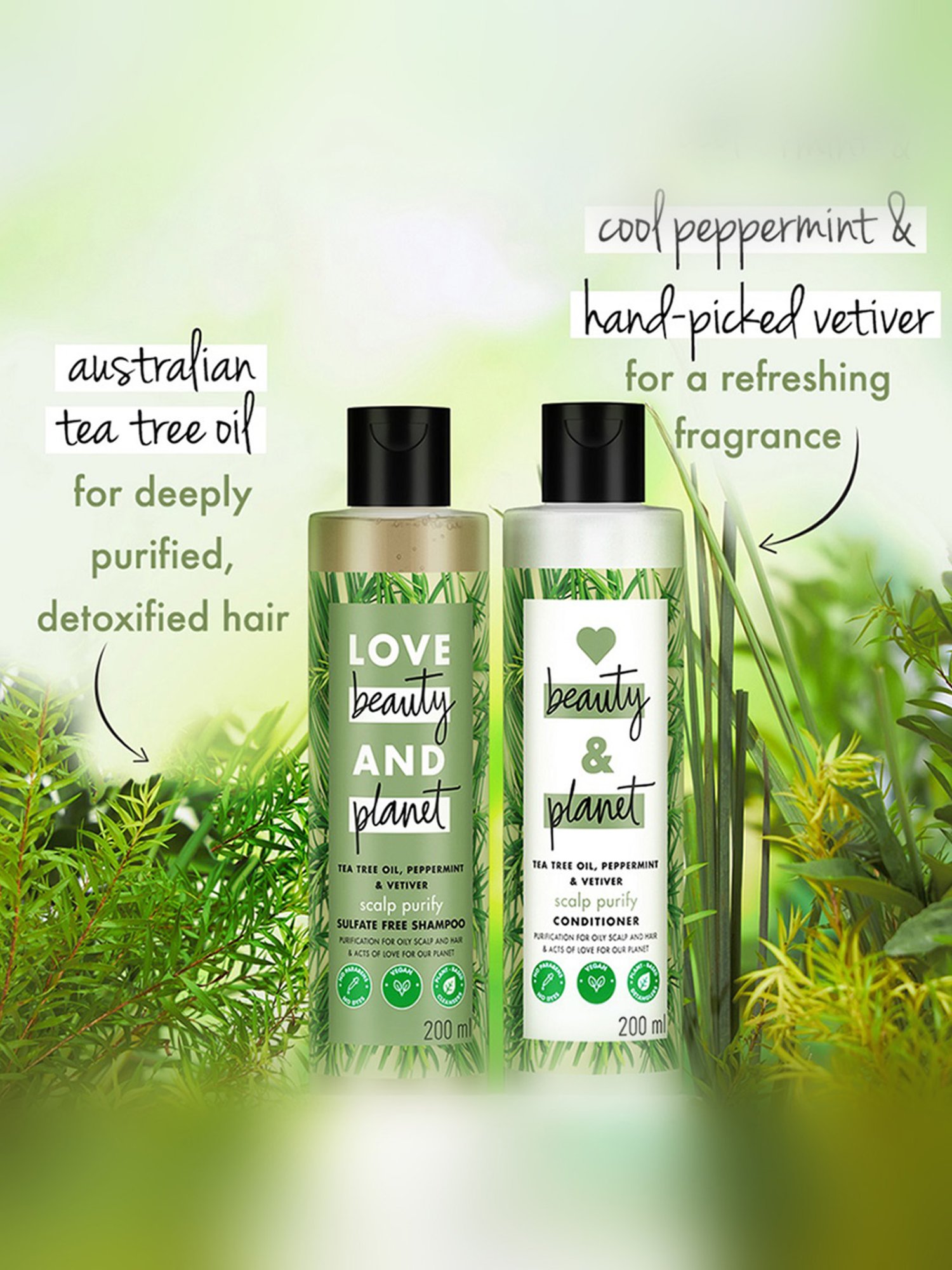 Love Beauty & Planet Tea Tree Oil, Peppermint & Vetiver Scalp Purify Conditioner - 200 ml