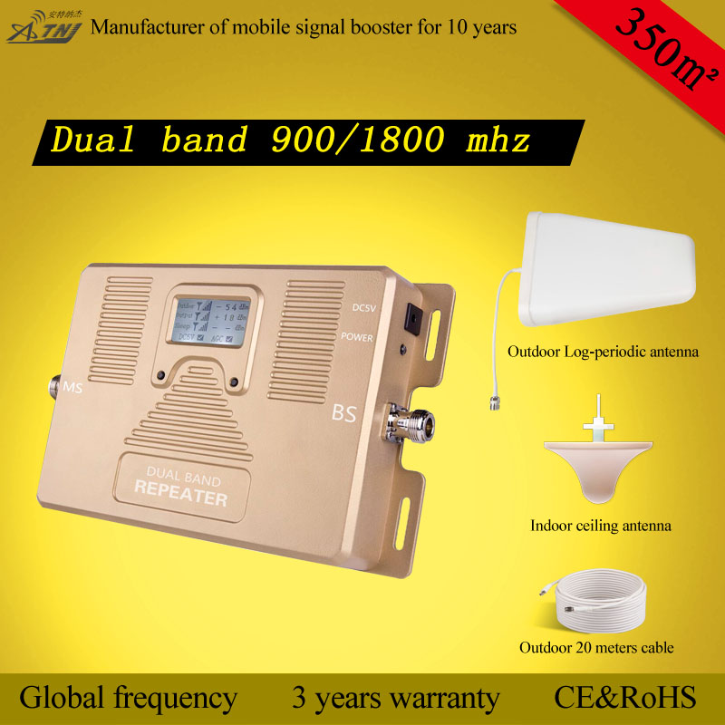 ATNJ Samrt Dual Band 900/2100MHz Mobile Signal Booster Cell Phone Repeater for 2G 3G users with best price
