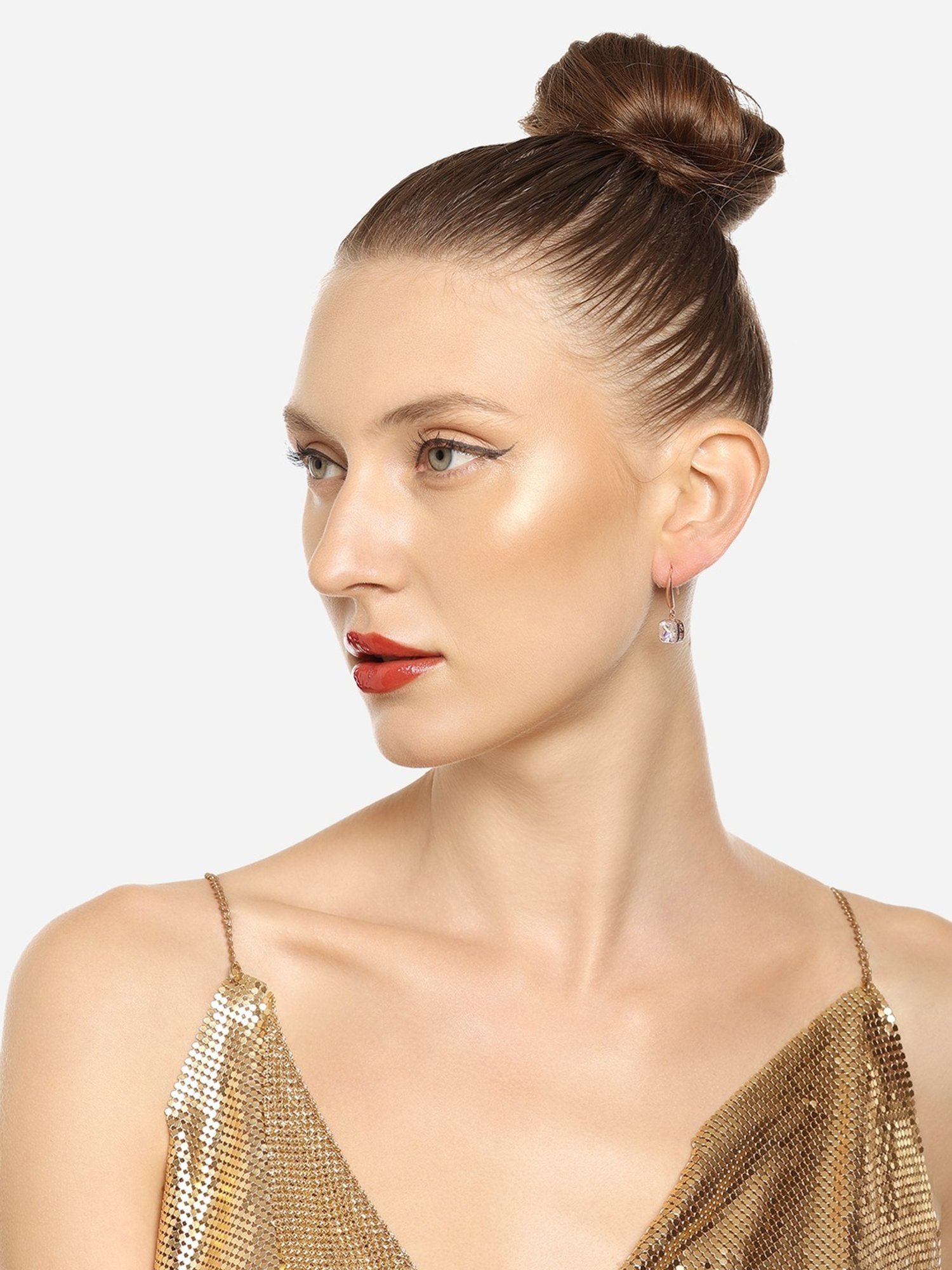 OOMPH Jewellery Yellow Enamel Floral Jhumki