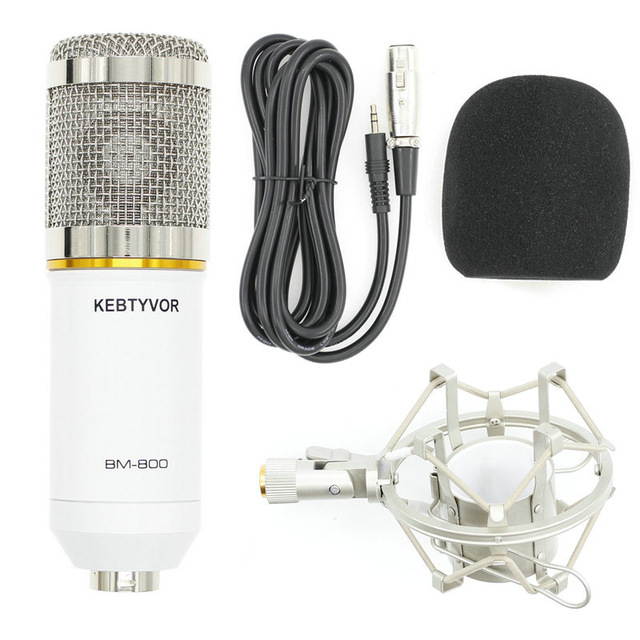 Professional BM-800 BM800 Condenser KTV Microphone Cardioid Pro Audio Studio Vocal Recording Mic KTV Karaoke+ Metal Shock Mount