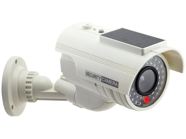 SPT SECURITY 15-CDM16 Solar Powered Fake Dummy Security Camera, White
