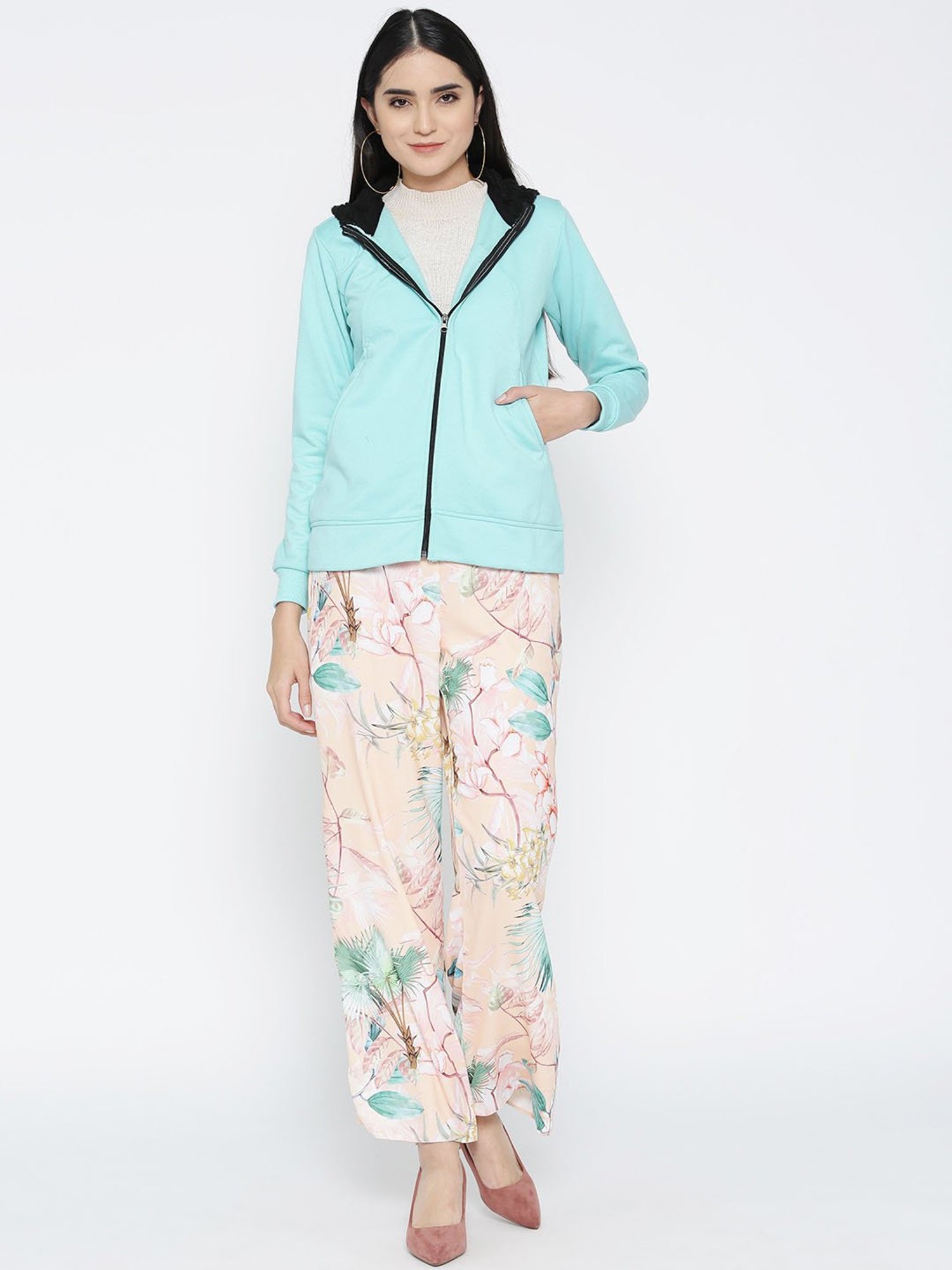 Belle Fille Turquoise Regular Fit Jacket