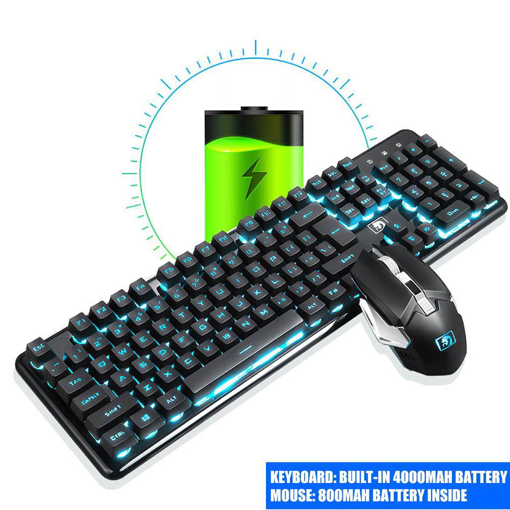 Xinmen K620 Rechargeable Wireless Backlit Keyboard Mouse Combo with USB Receiver Waterproof
