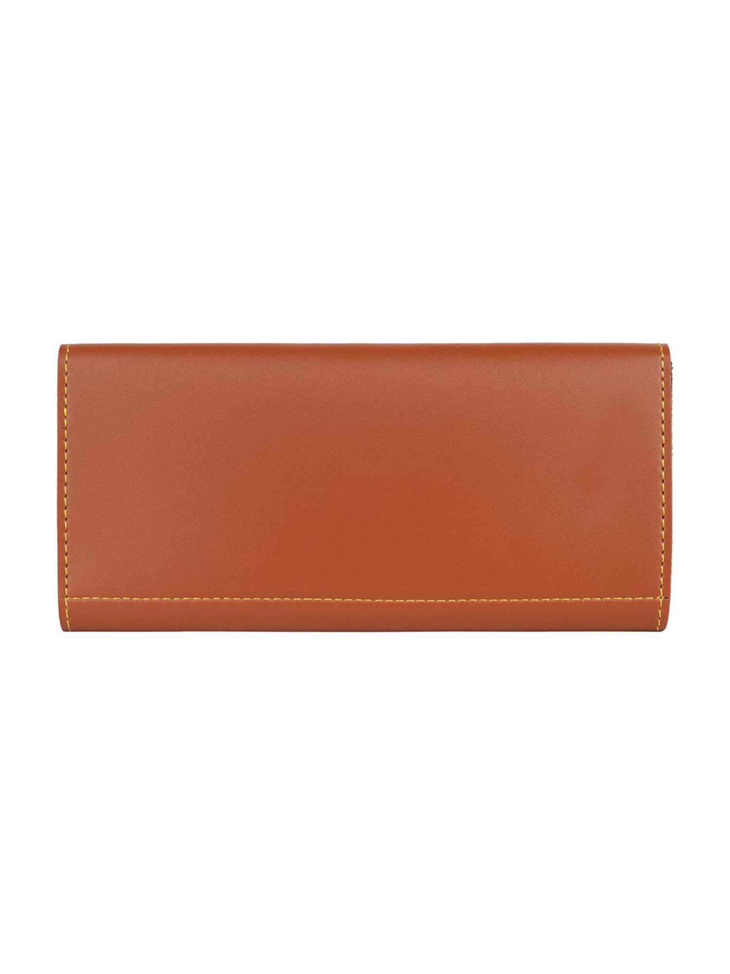 SCHARF Tan Solid Bi-Fold Wallet for Women