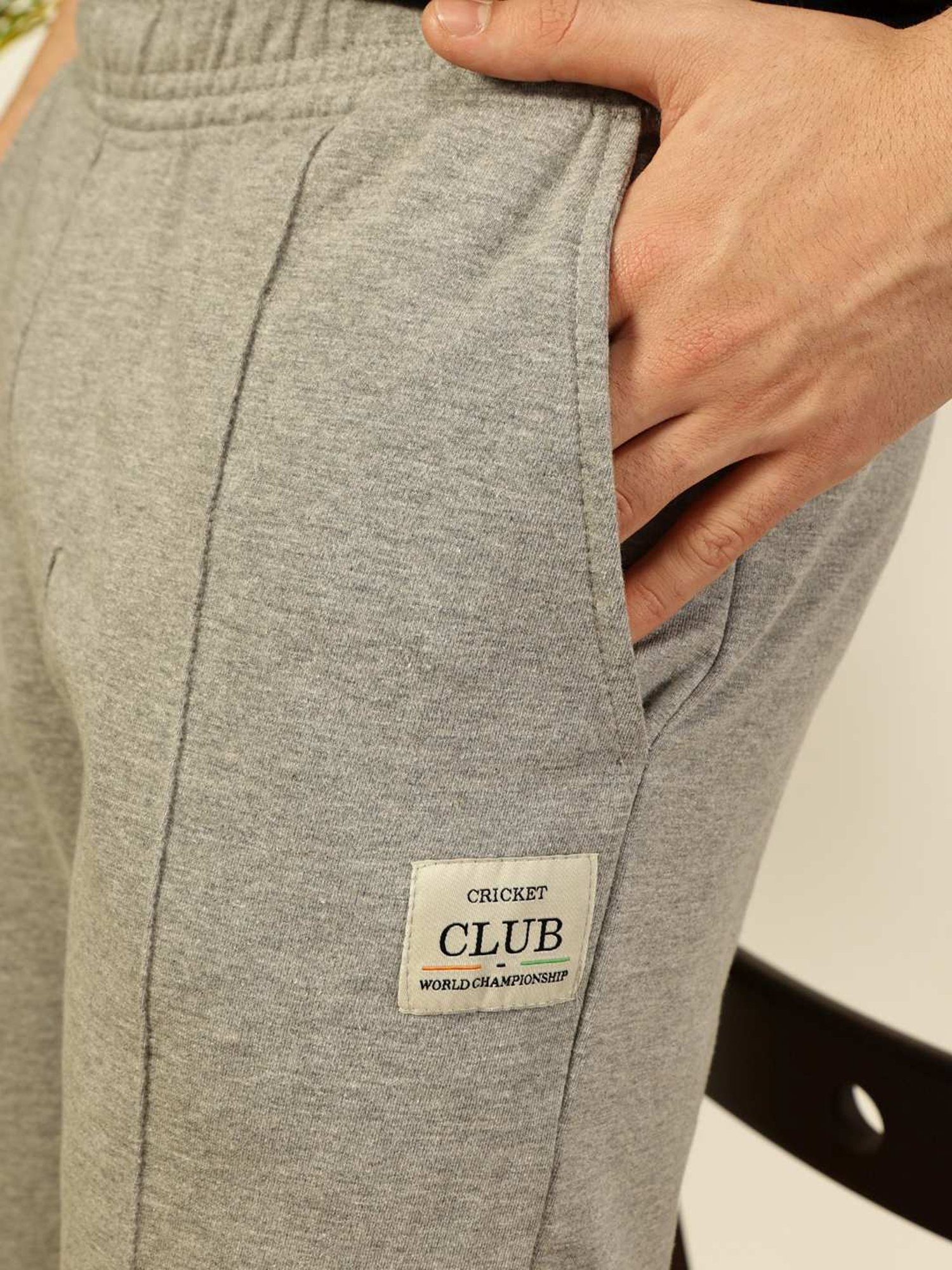 Thomas Scott Grey Melange Straight Fit Texture Joggers