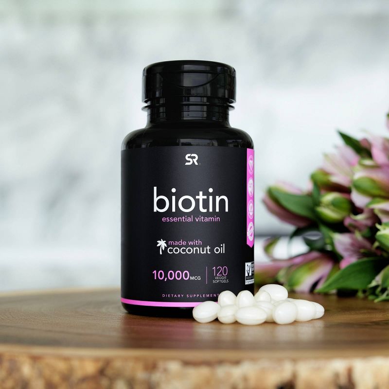 Sports Research Biotin 10000mcg Veggie Softgels - 120ct