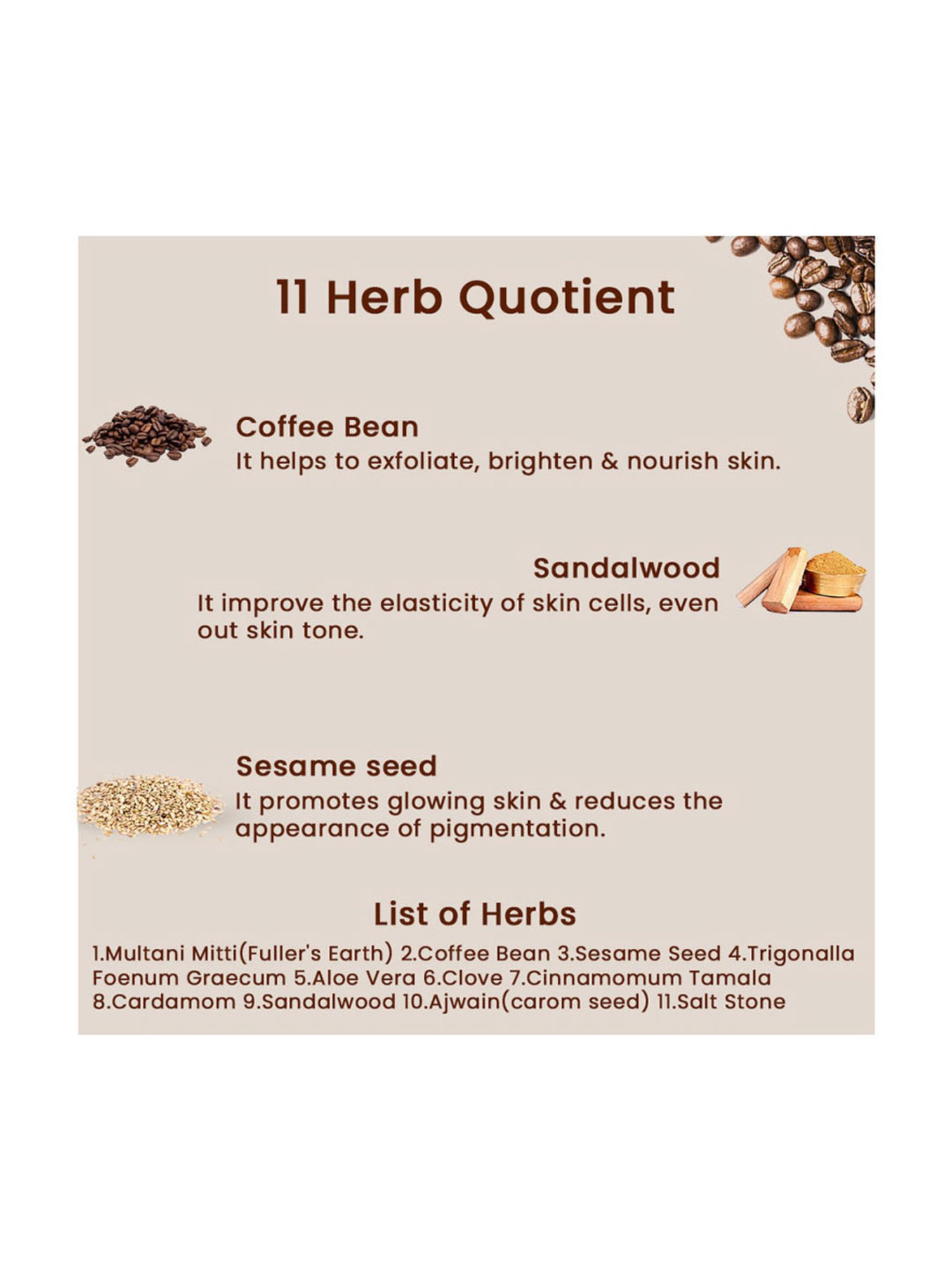 Blue Nectar Coffee Bean Ubtan Face Pack & Mask - 100 gm