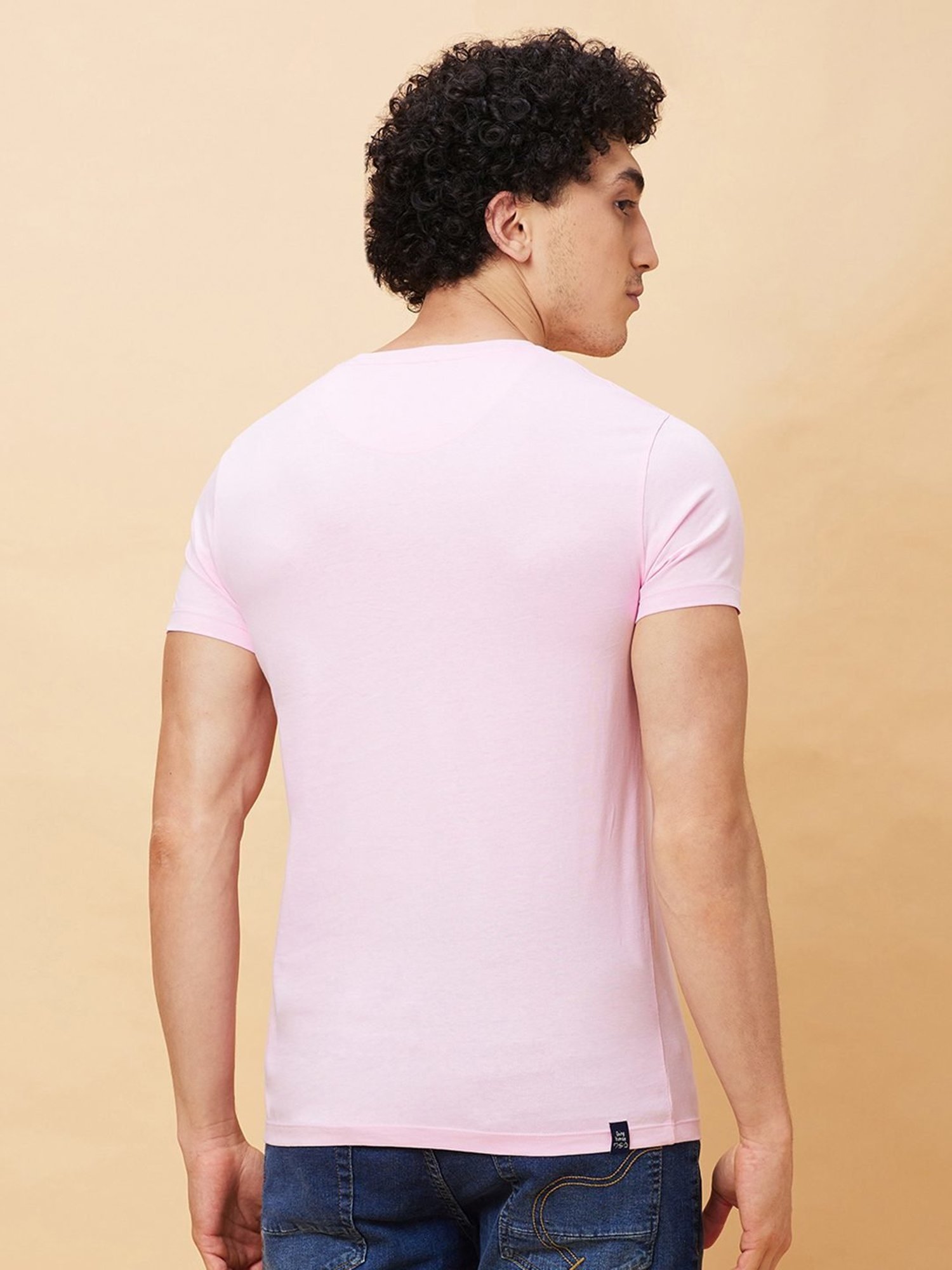 Being Human Pink Regular Fit Printed T-Shirt