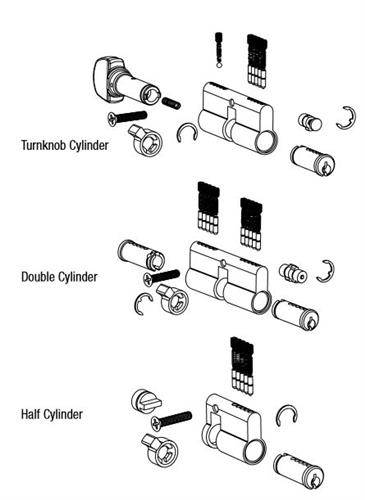 Mul-T-Lock E33G33T-05 Euro Profile Single Cylinder Brass US05 With A Gear An Interior Turn Knob And High Security 006 Keyway
