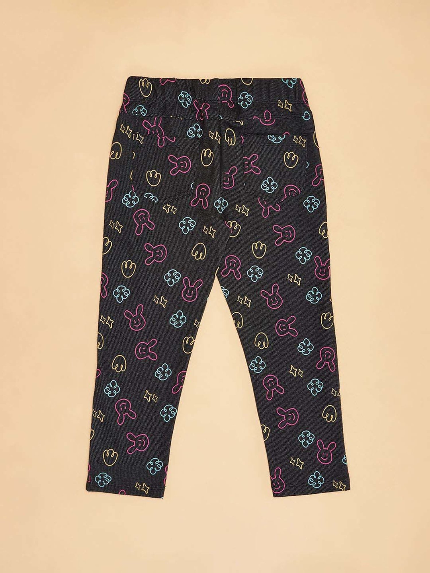 Pantaloons Junior Pink Cotton Embellished Leggings