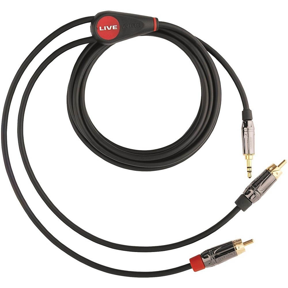 Livewire Elite Interconnect Y-Cable 3.5 mm TRS Male to RCA Male 9 ft. Black
