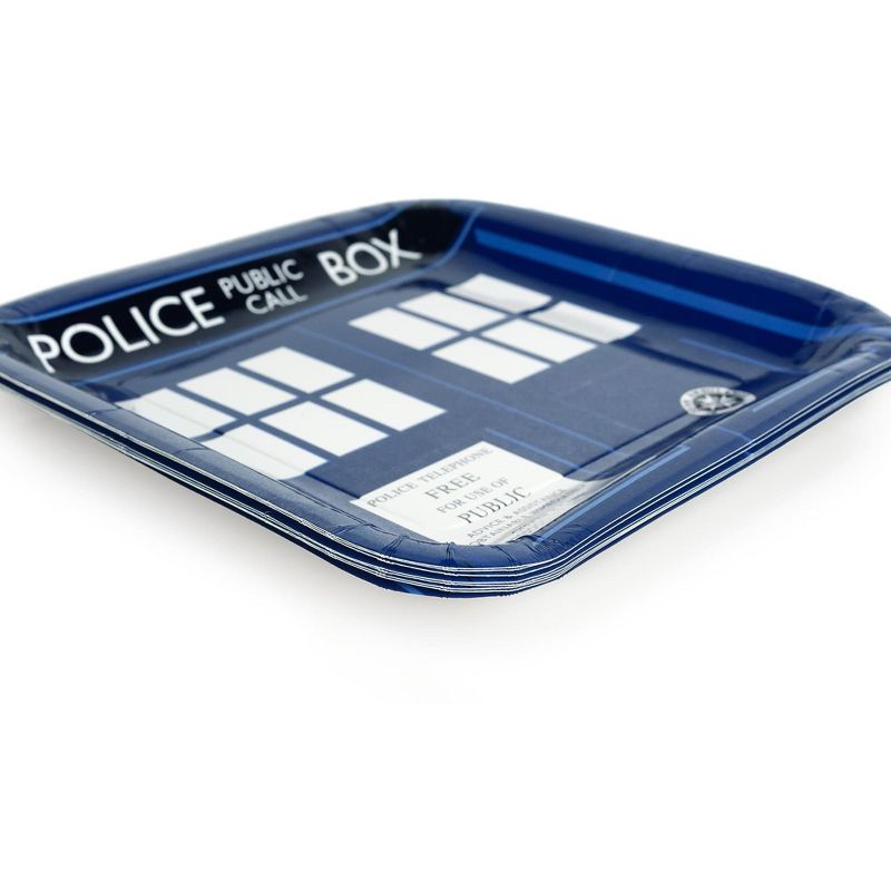Seven20 Doctor Who 9" TARDIS Square Paper Plates, Set of 8