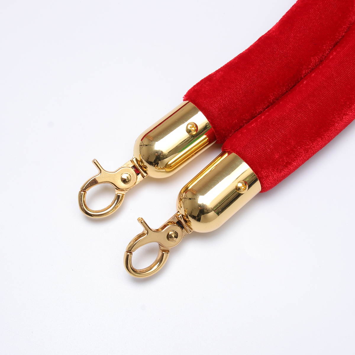 2pcs 1.5m Queuing Rope Barrier Rope Crowd Control Lint Rope with Hooks (Red)