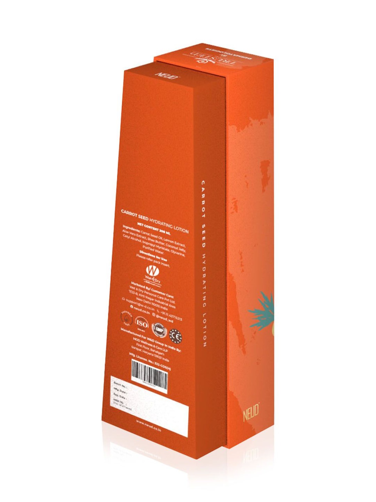 NEUD Carrot Seed Premium Hydrating Lotion for Men & Women - 1 Pack - 300 ml