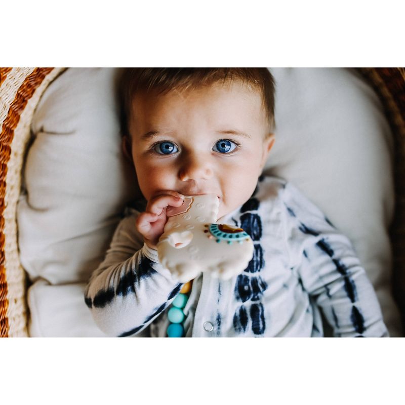 Loulou Lollipop Silicone Teether with Clip - Llama