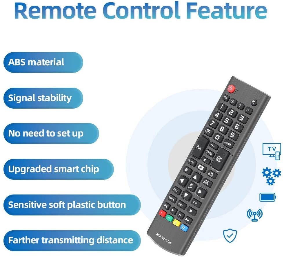 Gvirtue AKB74915305 Remote Control for LG TV 70UH6350 65UH6550 65UH615A 65UH6150 60UH7500 60UH6550 60UH6150 58UH6300 55UH6550 55UH6150 55UH6090 50UH6300 49UH6500 49UH6100 49UH6090 43UH6100