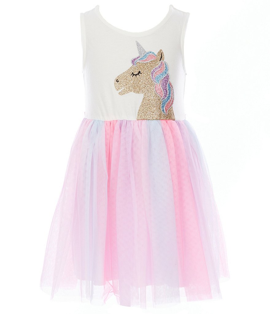 Zunie Little Girls 4-6X Unicorn/Rainbow Tutu Dress