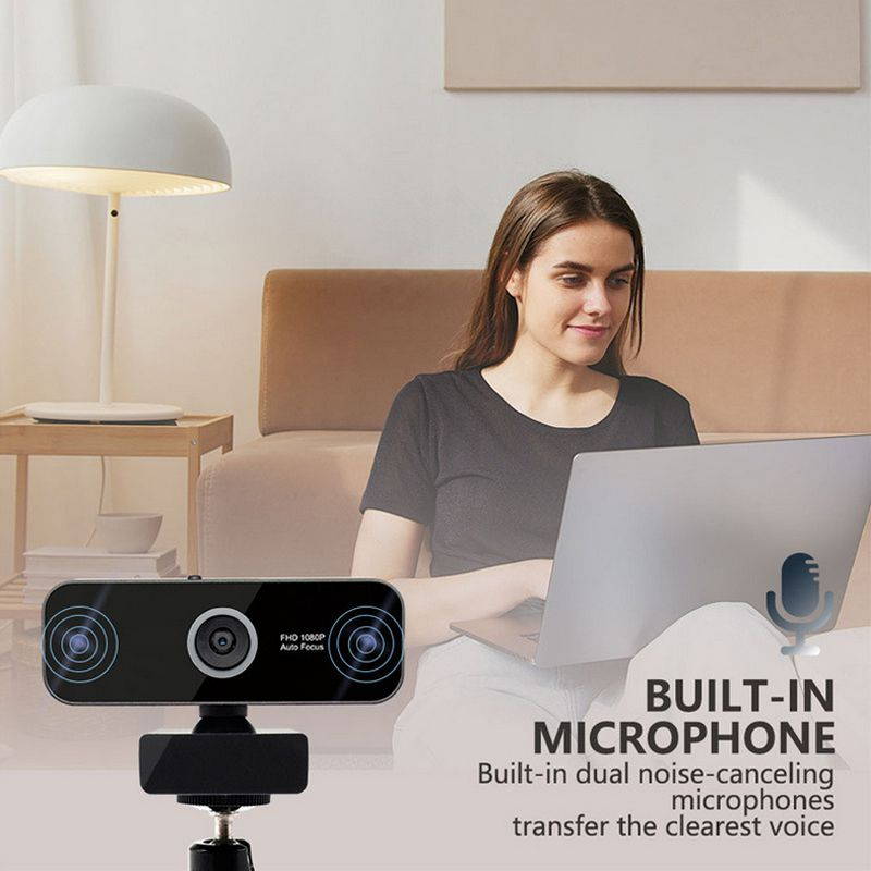 Webcam HD 1080p Web Camera, USB PC Computer Webcam with Microphone, Laptop Desktop Full HD Camera Video Webcam 110 Degree Widescreen, Pro Streaming Webcam for Recording, Calling, Conferencing, Gaming