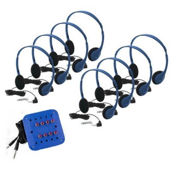 HamiltonBuhl Kids Listening Center with 8 Personal Headphones and Jackbox