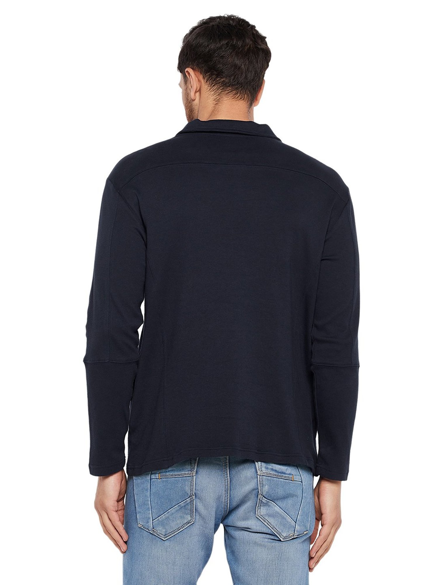 Hypernation Navy Relaxed Fit Cotton Polo T-Shirt