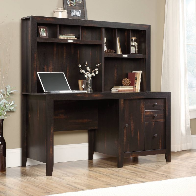 Dakota Pass Computer Desk with Hutch Light Brown - Sauder