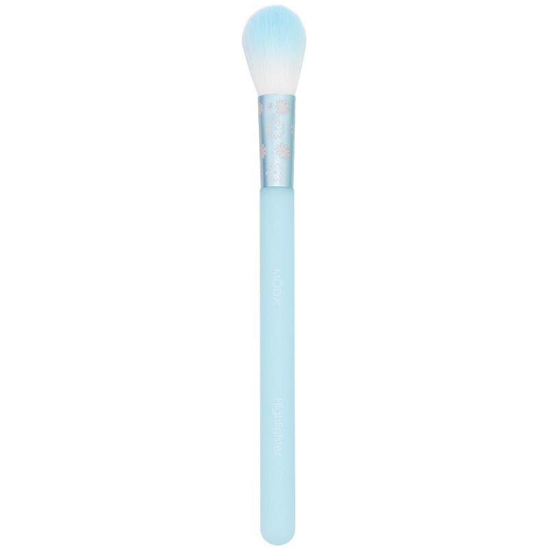 MODA Brush Posh Pastel 6pc Total Face Flip Kit Makeup Brush Set Set with Travel Flip Case, Includes - Powder, Highlighter, Crease/Smudger, and Flat Lip Brushes