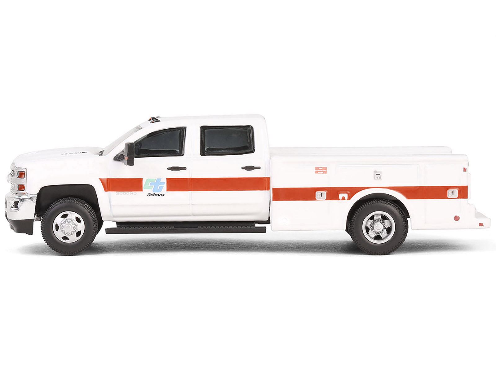 2016 Chevrolet Silverado 3500 HD Dually Service Bed Truck "CalTrans (California Department of Transportation)" White with Orange Stripes "Dually Drivers" Series 15 1/64 Diecast Model Car by Greenlight