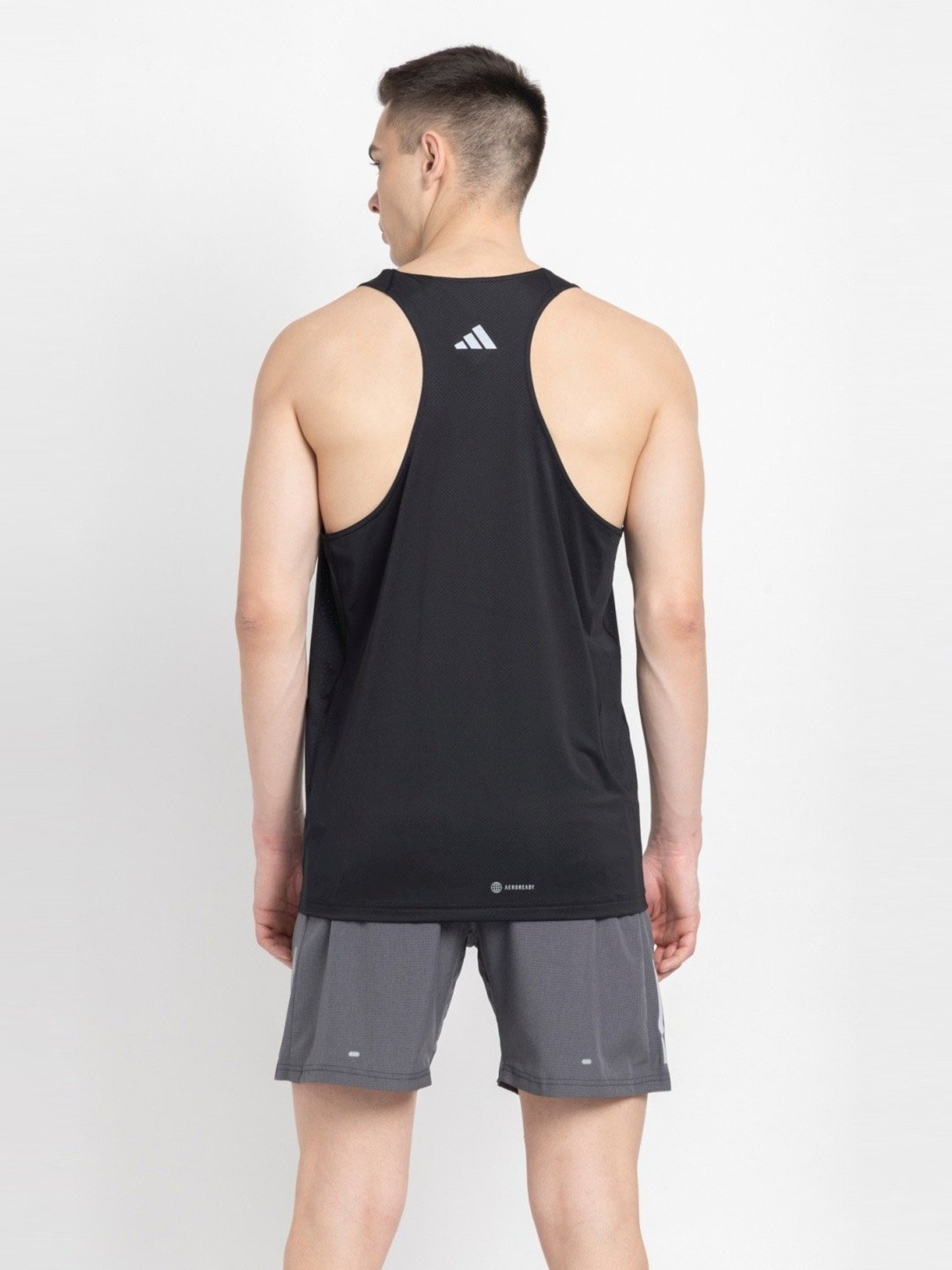 Adidas Black Regular Fit Printed Tank Tee