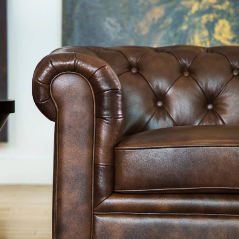 Keswick Tufted Leather Armchair Brown - Abbyson Living