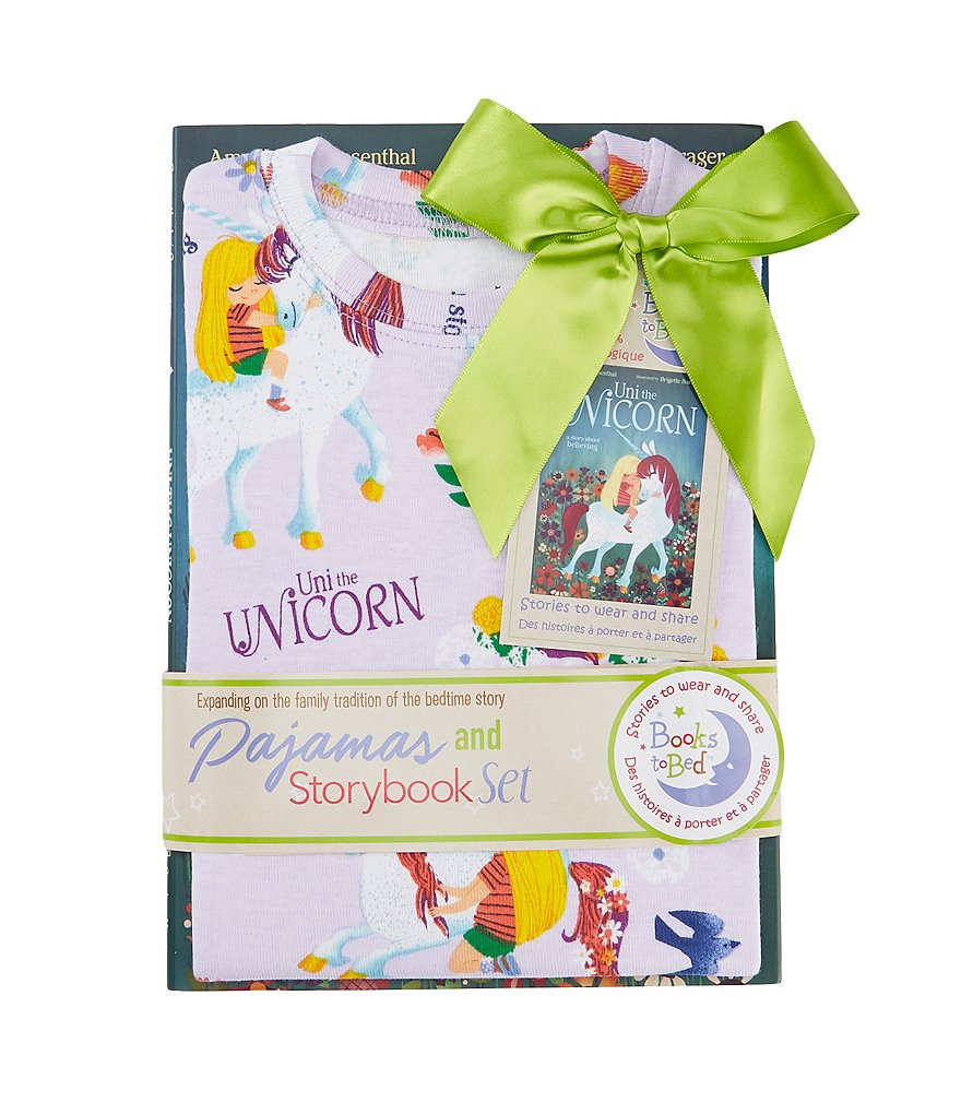 Books To Bed Little/Big Girls 2-10 Uni The Unicorn Two-Piece Pajamas & Book Set