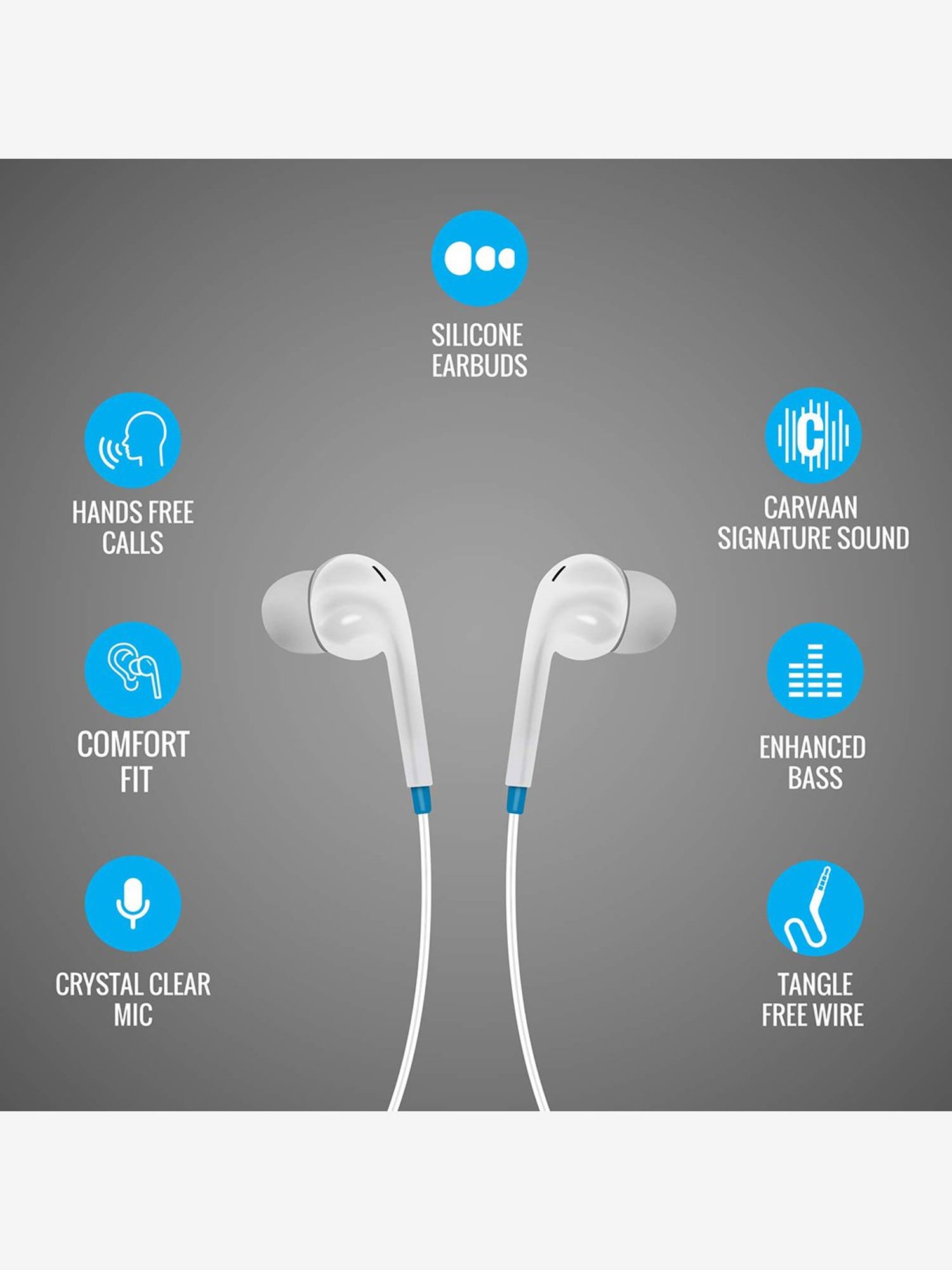 Saregama Carvaan GX01 Wired Earphone With Mic (Classic White)