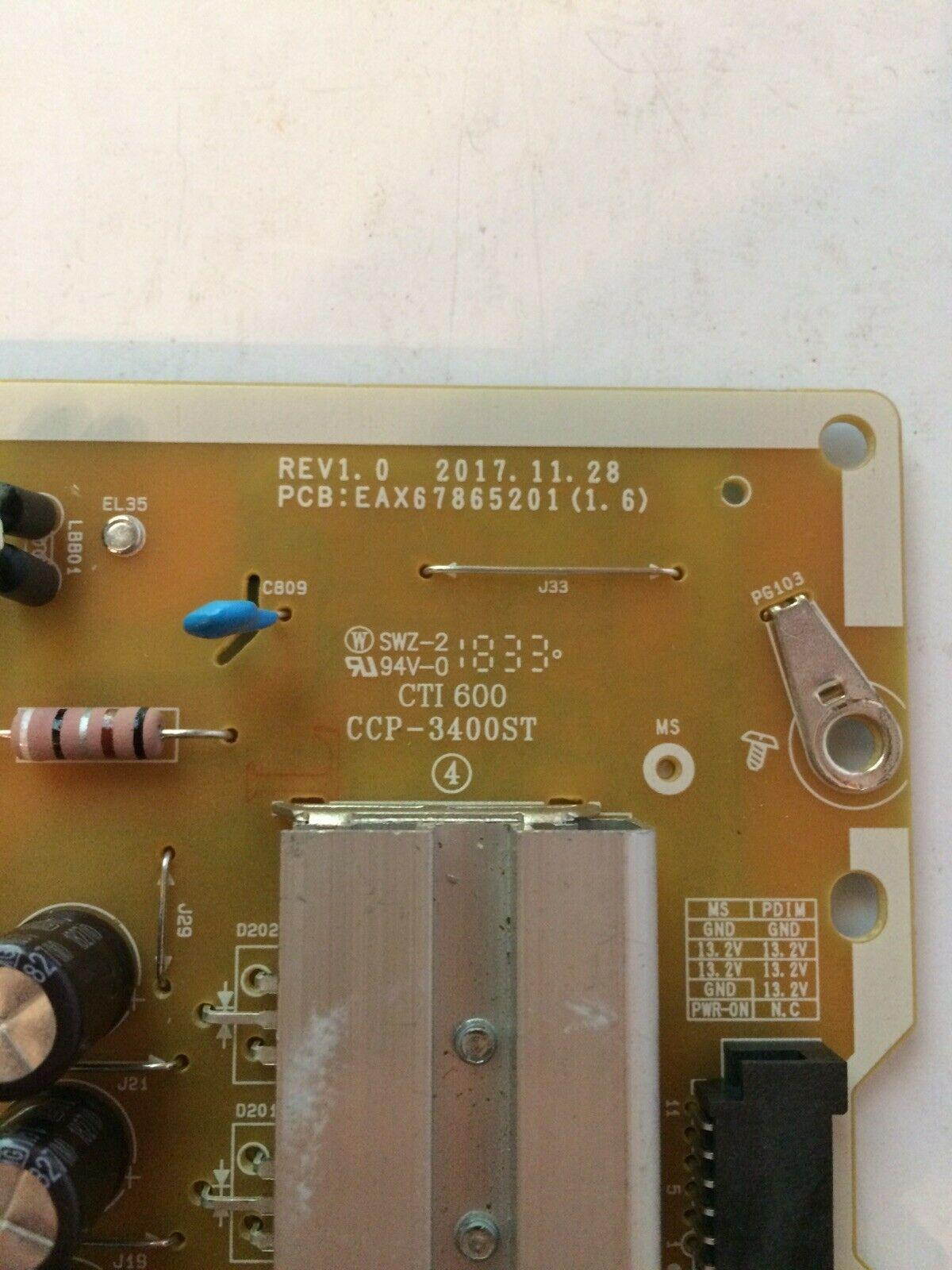 LG 55UK6200PUA POWER SUPPLY BOARD EAX67865201