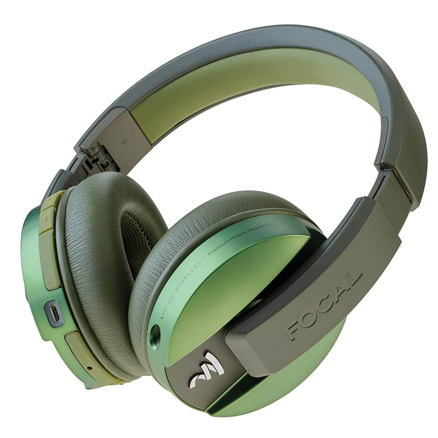 Focal Listen Wireless Over-Ear Headphones with Microphone (Green)