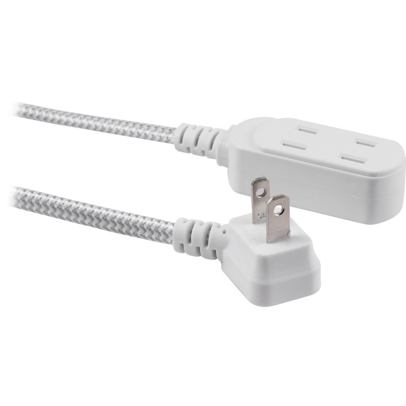Philips 8' 3 Outlet Indoor Polarized Extension Cord Gray/White