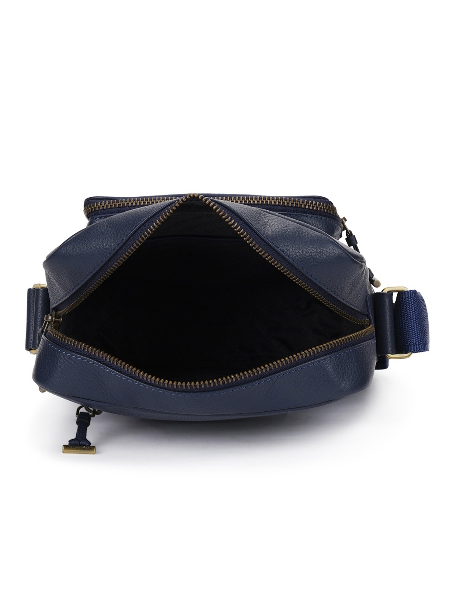 PERQUISITE MARK Navy Solid Medium Cross Body Bag